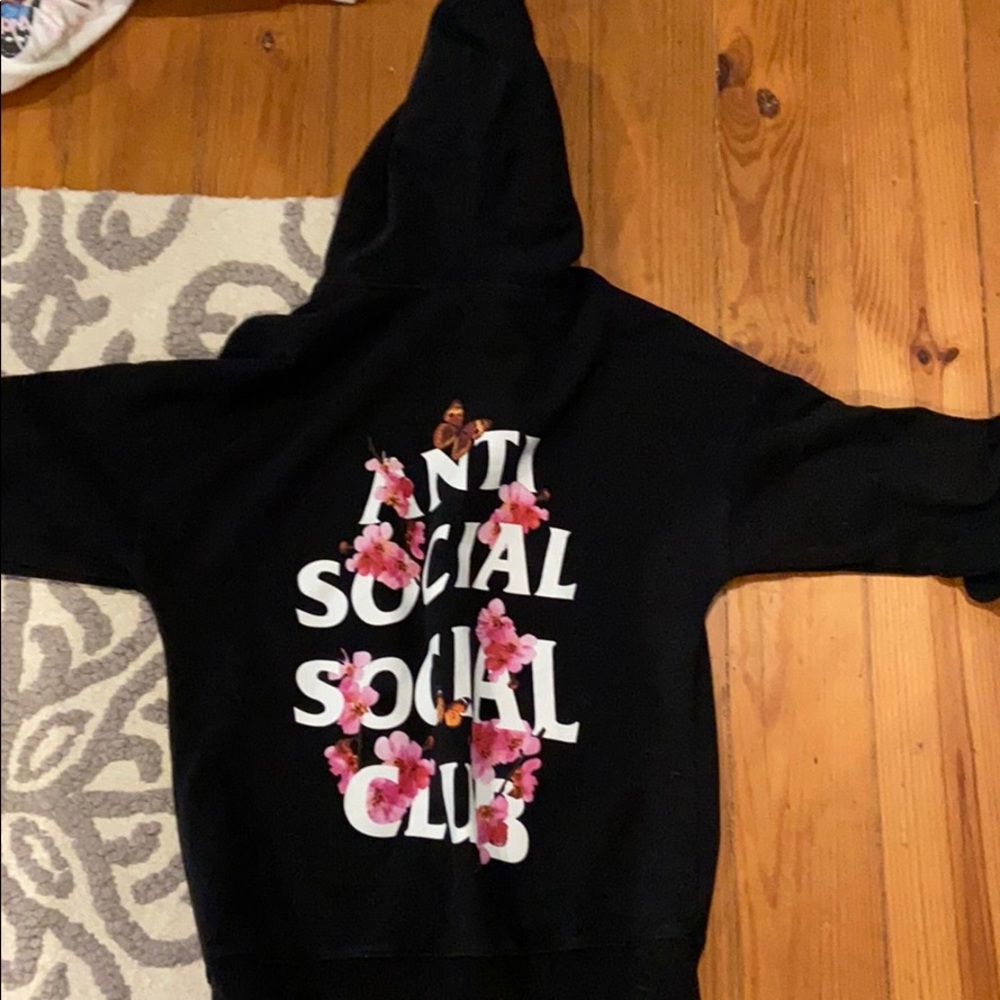 Anti social social club hoodie w/ flowers